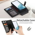 thumbnail image 3 of TECH CIRCLE Galaxy S23 Plus Wallet Case, Premium Leather Flip Zipper Detachable Magnet Wallet Stand Card Holder Case with Crossbody Lanyard Strap Zipper Pocket Cover for Samsung Galaxy S23 Plus, Black, 3 of 8