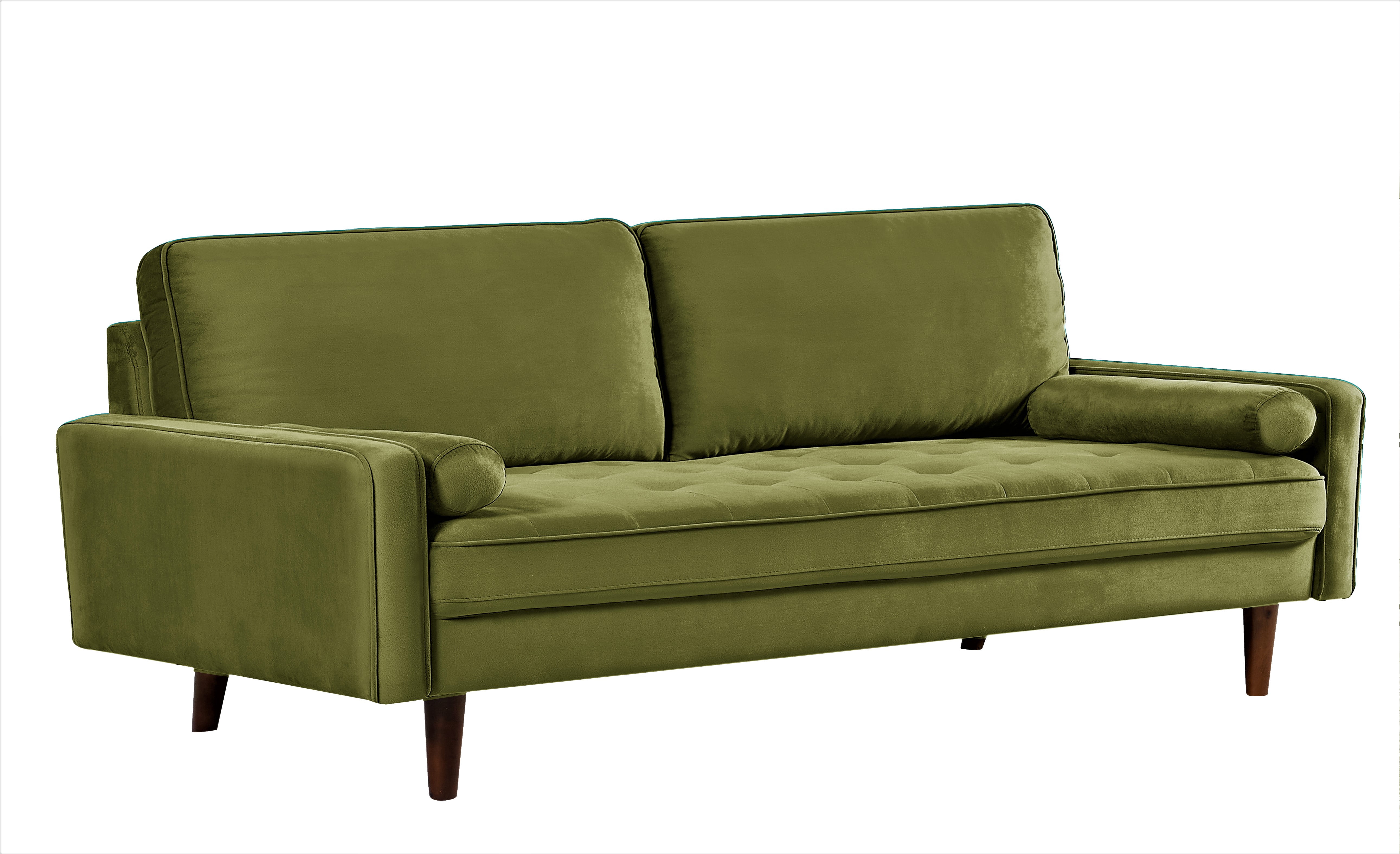 US Pride Furniture Monahan 70''W Velvet Tufted Sofa Olive Green