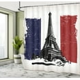 thumbnail image 5 of Ambesonne France Shower Curtain, Grunge Flag Eiffel Tower, 69"Wx70"L, Coconut Vermilion, 5 of 5