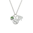 thumbnail image 2 of Delight Jewelry Silvertone Wide Lime Green Zebra Print Band Spinner Let Things Go Fall Zoey Charm Necklace, 28", 2 of 4