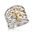 thumbnail image 4 of Ross-Simons Sterling Silver and 14kt Yellow Gold Multi-Row Tree Of Life Ring, Women's, Adult, 4 of 8