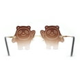 thumbnail image 2 of Child Size Kids Panda Bear Rimless Fun Party Shade Sunglasses Gold Brown, 2 of 4