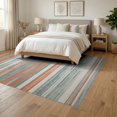 thumbnail image 3 of ODIKA 6'x9' Washable Area Rug Non-Slip, Chair-Friendly, Chindi Rag Multi Color Striped With Vintage Faded Boho Bands for Dining Room, Under Table, Office Décor, 3 of 7
