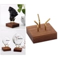 thumbnail image 4 of Esquirla Brass Arm Display Stand Marbles Gems Base Sphere Holder Support Wood Square Base, 4 of 8