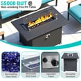 thumbnail image 2 of Muphyers 14 Piece Aluminum Outdoor Patio Furniture Set, 55000 BTU CSA Propane Fire Pit Table, 360° Swivel Rocker Sofa Set with Ottomans, All Weather for Backyard, Garden, Porch,Turquoise, 2 of 12