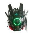 thumbnail image 1 of LED Light Up Mask with Round Lights and Wing Braid Design for Music Festival Cosplay Tech Helmet, 1 of 4