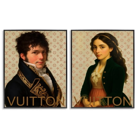 Stupell Industries Glam Fashion Models in Spring 2 Piece Black Framed Giclee Art Set, design by Grotto Studios
