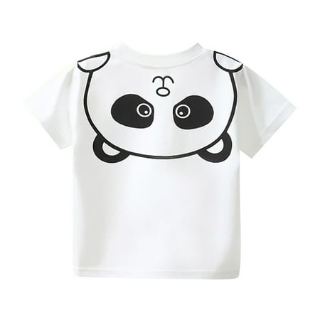 

LNMQLPDBS Tees & Shirts Girls Cotton Short Sleeve T Shirt Panda Pattern Boy Pajamas Home Clothes Air Conditioning Clothes Casual Going Out