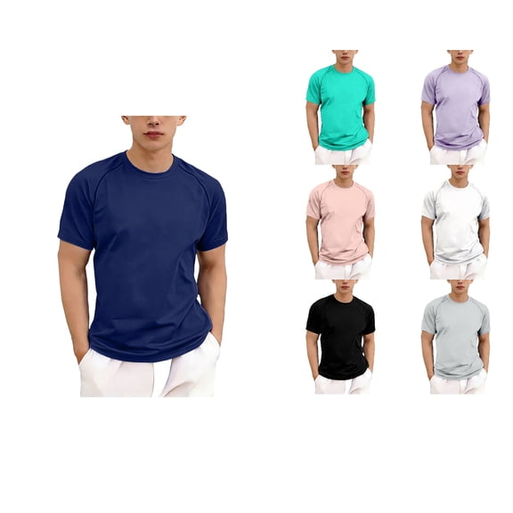 SROBPTY Big Kids Boys and Girls 5-13 Years Summer Solid Crew Neck Short Sleeve Tshirt Top