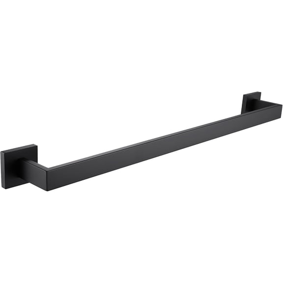 24 Inch Bath Towel Bar for Bathroom Wall Mounted, Matte Black Towel Hanger Square Towel Rack Stainless Steel Shower Towel Rail Towel Rod Kitchen Lavatory Hand Towel Holder