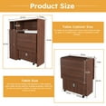 thumbnail image 3 of Aukfa Folding Dining Table for 4, Kitchen Extendable Table with Wall-Mounted Sideboard & Power Outlet for Small Apartments,Walnut, 3 of 9