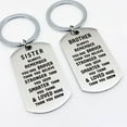 thumbnail image 4 of Stainless Steel Inspirational Tag Keychain Sister Brother You Are Brave Keyring Christmas Graduation Gift Key Chain, 4 of 10