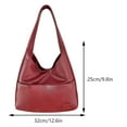 thumbnail image 2 of Yucurem Women PU Leather Shoulder Bag - Retro Soft Underarm Bag - Casual Tote Handbag for Ladies (Red), 2 of 6