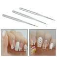 thumbnail image 1 of unbranded 3Pcs Silver Nail Stripping Brushes for Accurate Nail Art and Polish Lines, 1 of 8