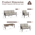 thumbnail image 6 of SUNVIVI Outdoor Patio Furniture Set, Patio Conversation Set with Coffee Table Side Table and Ottomans, Metal Furniture Set for Porch Backyard Garden, 6 of 6