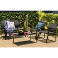thumbnail image 3 of Gymax 4PCS Patio Conversation Futniture Set w/ Fabric and Anti-Rust Steel Frame Black, 3 of 10