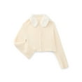 thumbnail image 4 of Wonder Nation Toddler Girls Cardigan Sweater with Faux Fur Collar, Lightweight, Sizes 12M-5T, 4 of 6