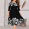 thumbnail image 1 of Fankiway Liquidation Robes à Manches Longues Femme Mode Tempérament Manches Imprimées Col Rond Grande Taille Robes Femmes Grande Taille Liquidation, 1 of 7