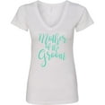 thumbnail image 3 of Inktastic Wedding Mother of the Groom in Teal Women's V-Neck T-Shirt, 3 of 5