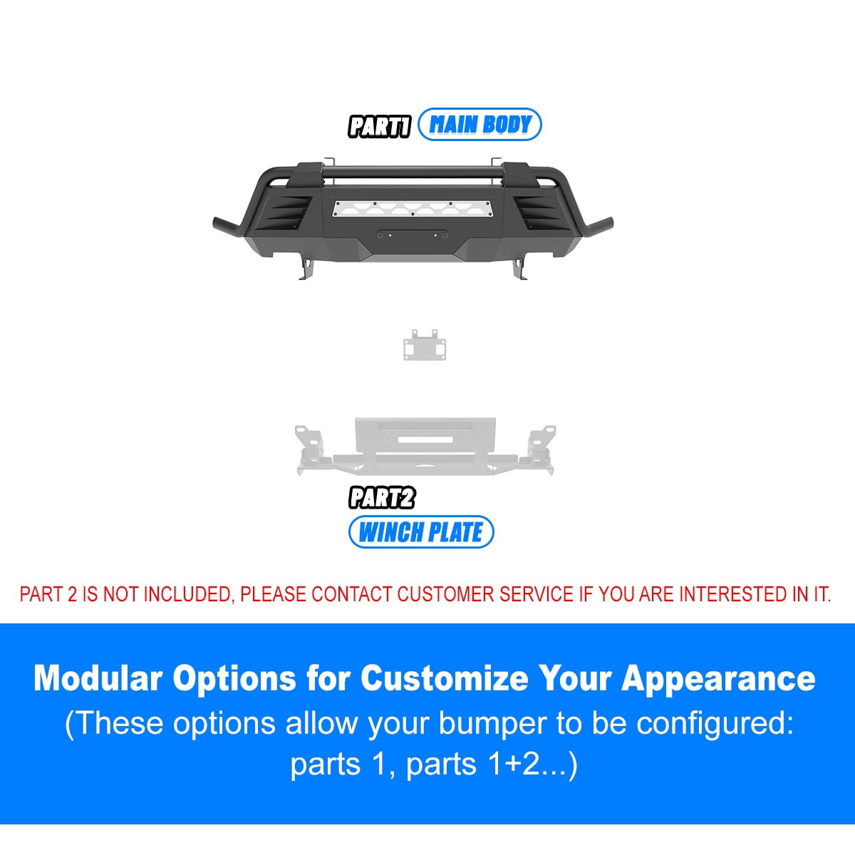Front Bumper Fit for 2022-2024 Nissan Frontier,High-Quality Carbon Steel,with 2 D-Ring,Can Install Led Light Bar,DIY Colour Spraying Frame