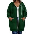 thumbnail image 2 of Women's Plus Size Sweatshirt Casual Loose Hoodies With Pockets Full-Zip Long Sleeve Tops Travel Hiking Jacket 5Xl, 2 of 6