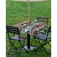 thumbnail image 4 of Fsddascl Vintage Spring Floral Outdoor Tablecloth - 54x54 Inch Square Dining Table Cover, Farmhouse Ethnic Flowers Waterproof Outdoor Table Cloth with Umbrella Hole & Zipper for Picnic/Patio/Party, 4 of 7