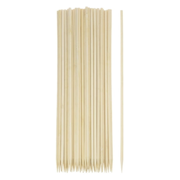 Uxcell 100pcs Bamboo Skewers Sticks 10 Inch 5mm Dia Natural Wooden Cocktail Picks
