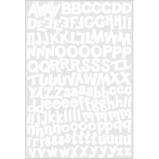 Alphabet Cardstock Stickers-Funky - White - Walmart.com