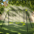thumbnail image 4 of Swing Sets for Backyard, SHINPT Heavy Duty A-Frame Metal Outdoor Swing Set with 2 Belt Seat, Toddler Swing Set with Glider, Backyard Playground Set Gift for Age 3+, 440lbs Load Capacity, 4 of 7
