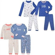 Asher & Olivia Twin Outfits for Boy and Girl 4 Pc Cotton Pajamas Pjs Gifts Set