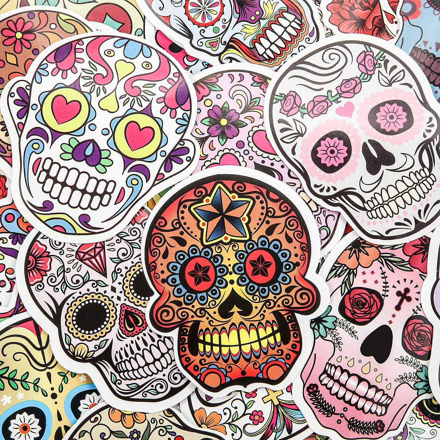 Luggage 180 Pieces Laptop Skull Decals for Dia De Los Muertos Bike Sugar Skull Stickers Pack Skateboard Vinyl Decal Pack Mexican Day of Dead Sticker for Water Bottle Computer 60 Styles 