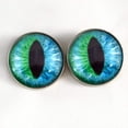 thumbnail image 2 of Blue and Green Cheshire Cat Sew-On Button Glass Eyes, 2 of 7