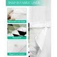 thumbnail image 3 of No Hook Shower Curtain with Snap in Liner, Boho Moroccan Sage Green Black and White Striped Geometric Shower Curtains for Bathroom, Washable Shower Curtain Liner Set with Mesh Top Window, 54"x78", 3 of 6