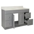 thumbnail image 6 of Design House 585984 Wyndham 2-Door 4-Drawer Bathroom Vanity with Cultured Marble 4 in. Centerset White on White Top, Unassembled, 49x22, Gray, 6 of 18
