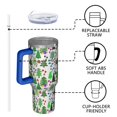 thumbnail image 4 of Multicolor Christmas Tree Pattern Tumbler with Handle and Lid,40oz Double Wall Vacuum Insulated Tumbler,Cups Gift for Women and Men, 4 of 7