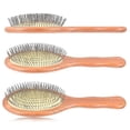 thumbnail image 4 of Wooden Steel Needle Hair Brush Pin Hairbrush Scalp Massage Improve Hair Health Wood Paddle Detangli, 4 of 5
