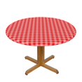 thumbnail image 2 of YFYANG Round Fitted Table Cloth, Waterproof Vintage Red Plaid Texture Pattern Polyester Table Cover, Indoor Outdoor Decorative Tablecloths with Elastic Edge, 2 of 7