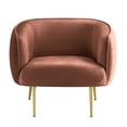 thumbnail image 5 of Ember Interiors Cuno Brass Finish Velvet Upholstered Accent Chair, Blush Pink, 5 of 9