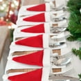 thumbnail image 4 of 10pcs Christmas Decorations Mini Christmas Hat Bottle Hat Christmas Small Hat Christmas Hat And Fork Set Christmas Decoration Accessories Tableware, 4 of 7