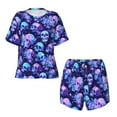 thumbnail image 2 of Yiaed crystal Skull flower star Print Short Sleeve Pajama Sets for Women Casual Crew Neck 2 Piece Lounge Sets Women's Short-Sleeved Pajama-3X-Large, 2 of 5