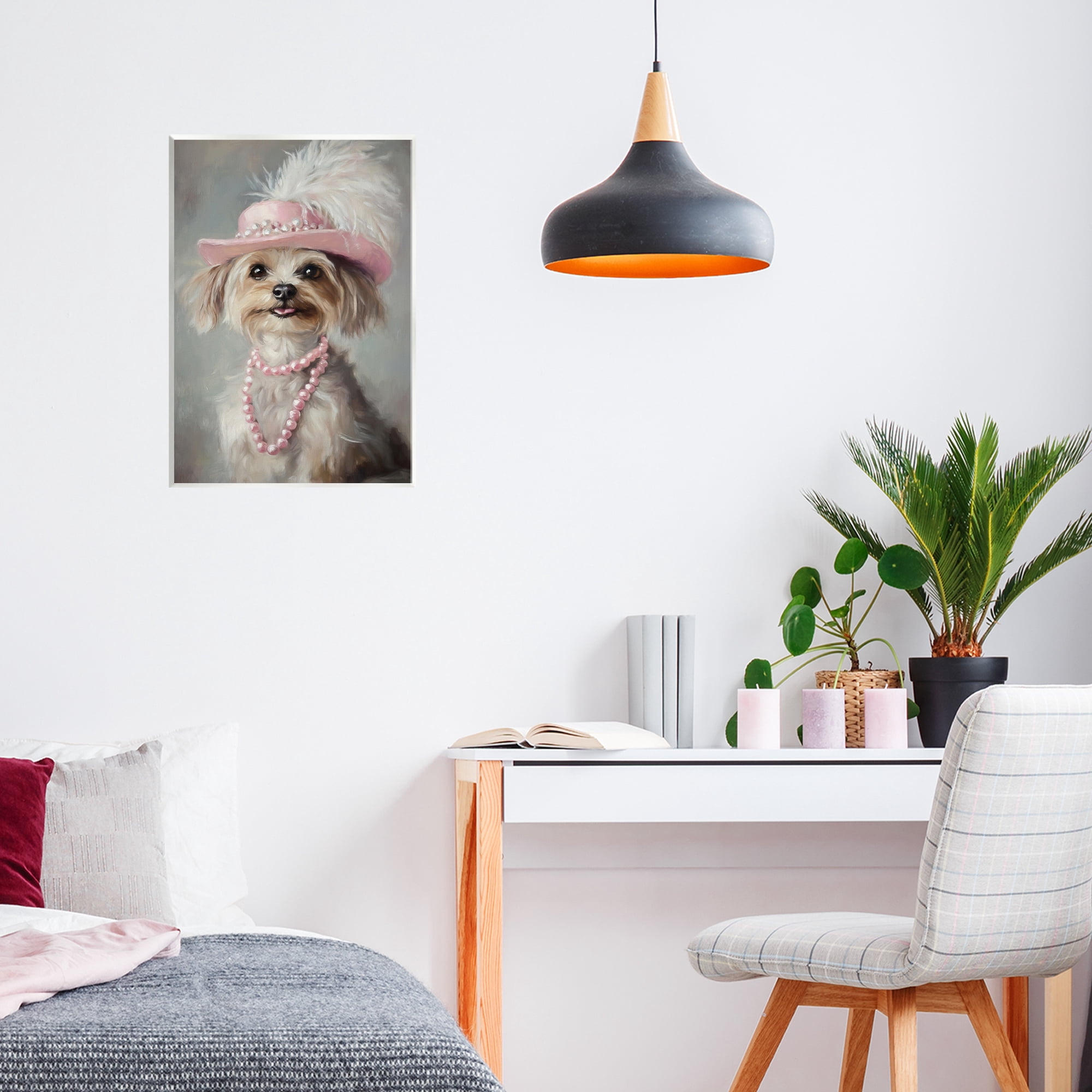Stupell Industries Lady Yorkie Portrait Wall Plaque Art, design by Tina LeCour