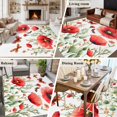 thumbnail image 5 of 8'x10' Area Rugs, Red Spring Floral Indoor Outdoor Area Rug for Living Room Bedroom, Pastoral Butterfly Botanical Summer Washable Bathroom Rugs Kitchen Floor Carpet Mats Home Decor Aesthetic, 5 of 8