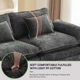 thumbnail image 3 of IPKIG L Shape Sofa Comfy Sectional Cloud Couch for Living Room with Pillows, Modern Chenille Sofa Sleeper Deep Couches with Ottoman (Black, 4-Seat), 3 of 8