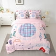 thumbnail image 2 of Erosebridal Blue Disco Ball Bedding Sets King Size,Musical Notes Bed in a Bag King size,Music Theme Bedding King Size,Microfiber Old Fashion Room Decor,Reversible,7-Piece, 2 of 6