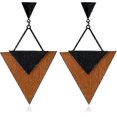 thumbnail image 1 of Pendientes de madera para mujer - Pendientes colgantes con gancho y forma de círculo geométrico grande de madera ------Código de producto 68875, 1 of 3