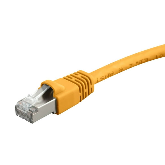 Monoprice Cat6A Ethernet Patch Cable - Network Internet Cord - RJ45, 550Mhz, STP, Pure Bare Copper Wire, 10G, 26AWG, 7ft, Yellow