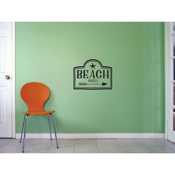 Custom Decals Beach Access Wall Art Size: 20 Inches x 20 Inches Color: Black