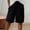 575#Black, variant on Bermuda Shorts for Women Knee Length Cotton Linen Wide Leg Gauze High Waisted Casual Vacation Short Pant with Pocket Army Green M