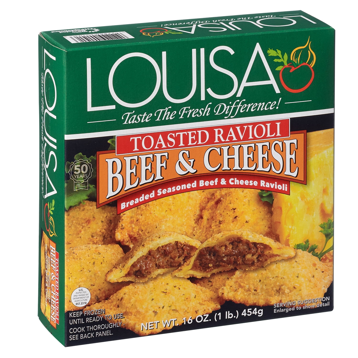 Louisa Beef & Cheese Toasted Ravioli, 1 lb