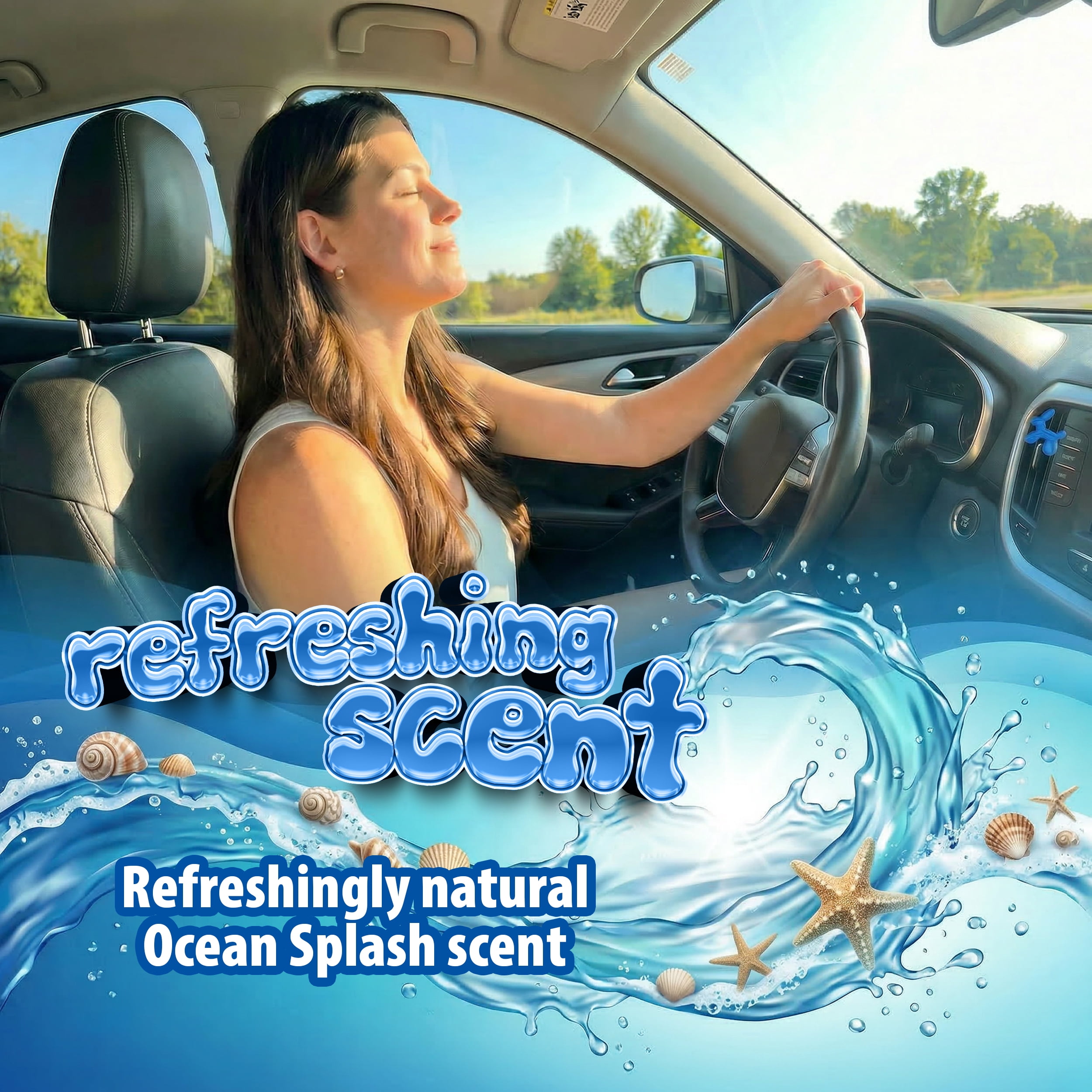(3 pack) Little Pup 96603 Ocean Splash Scent, Car Air Freshener, Clips to A/C Air Vent, Set of 1